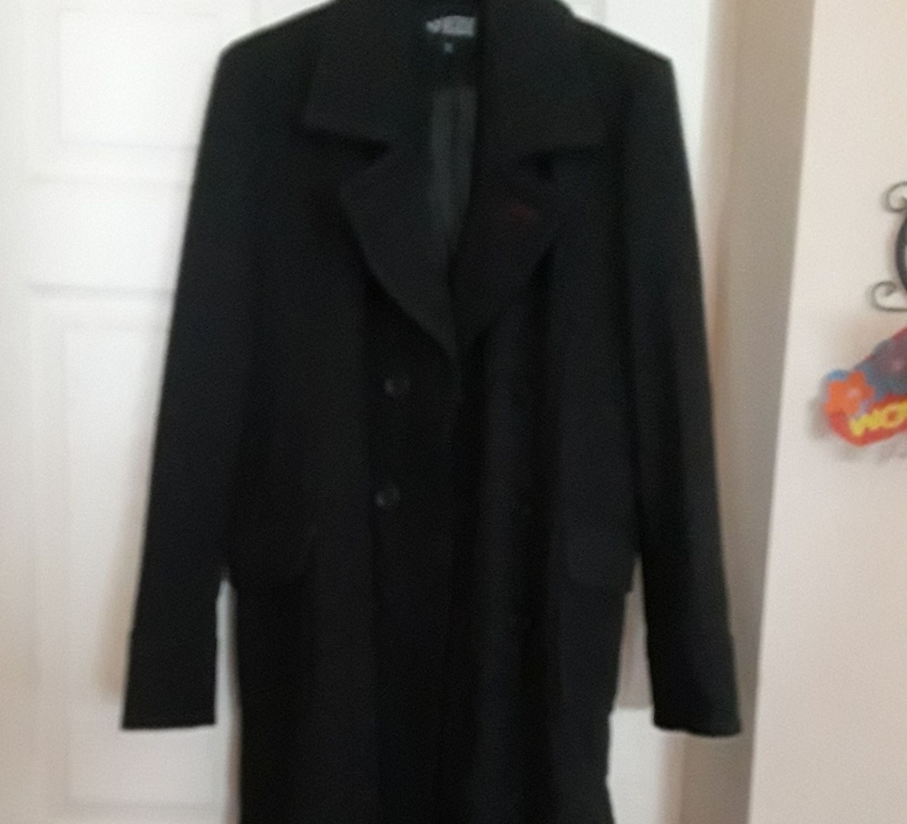 Men's Wool Long Coat Black M
